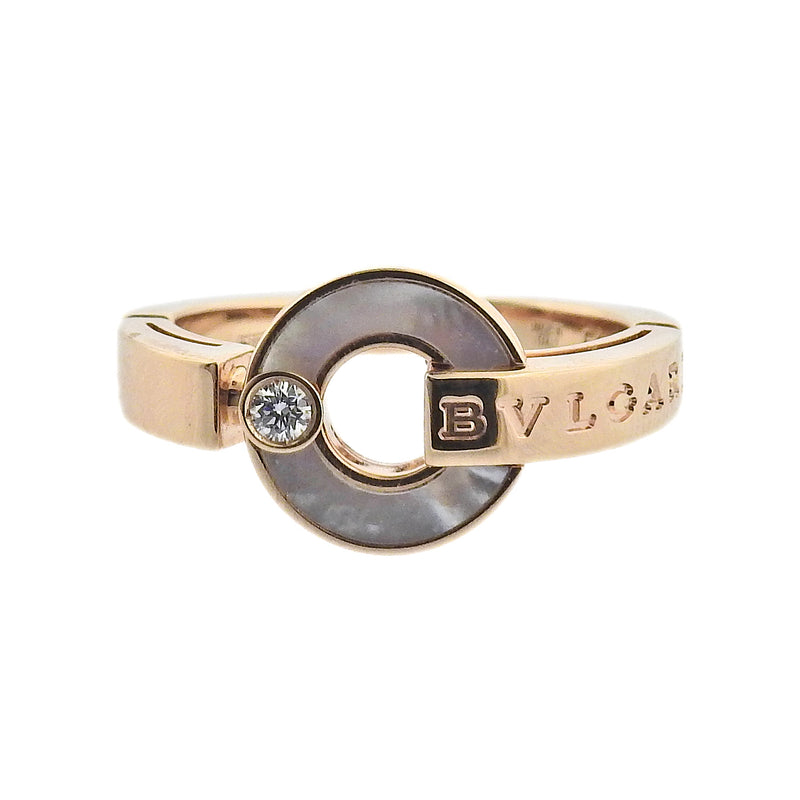 Bulgari Rose Gold Diamond Mother of Pearl Ring – Oak Gem