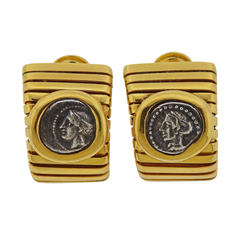 bulgari coin earrings