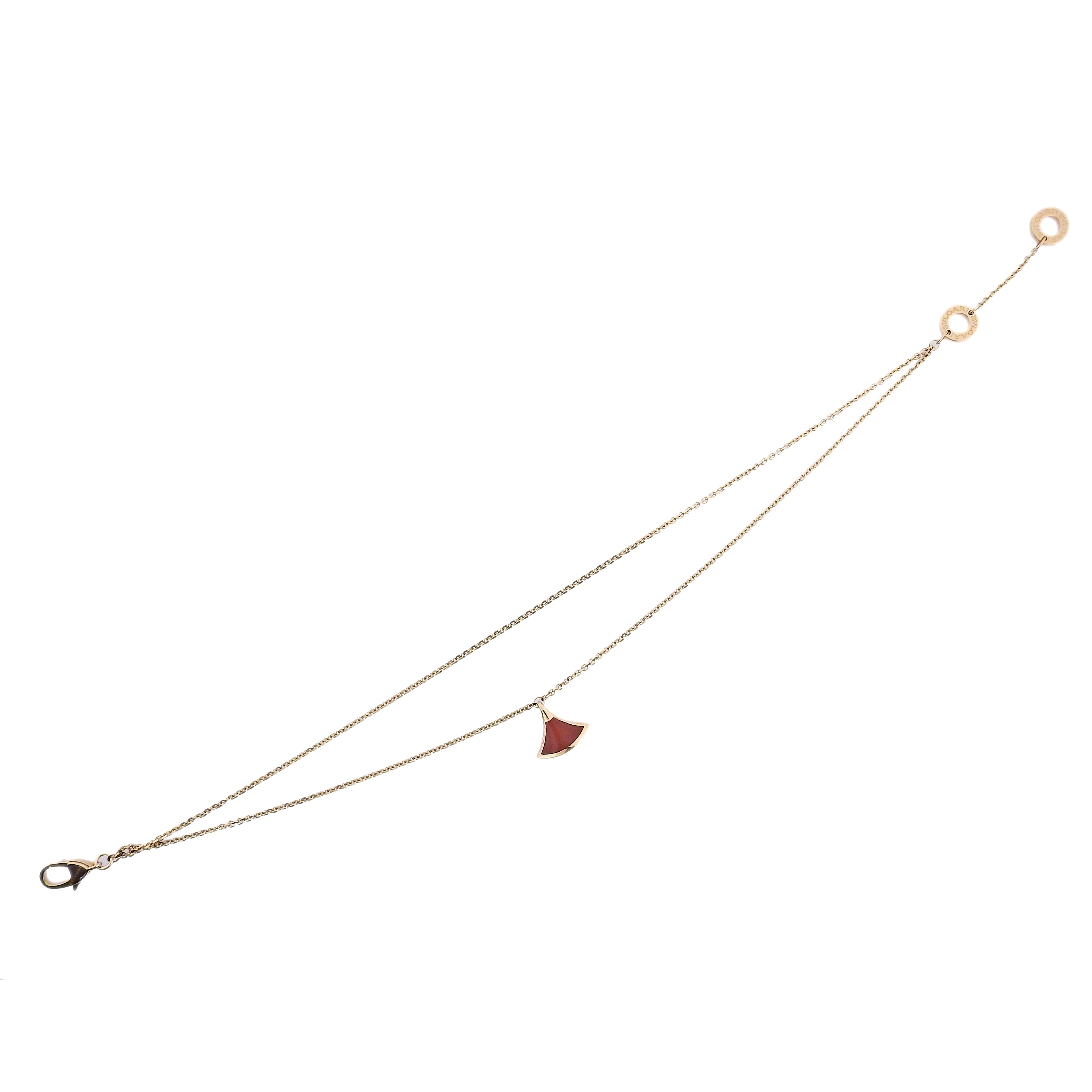 Bulgari Diva's Dream Carnelian Charm Rose Gold Bracelet – Oak Gem