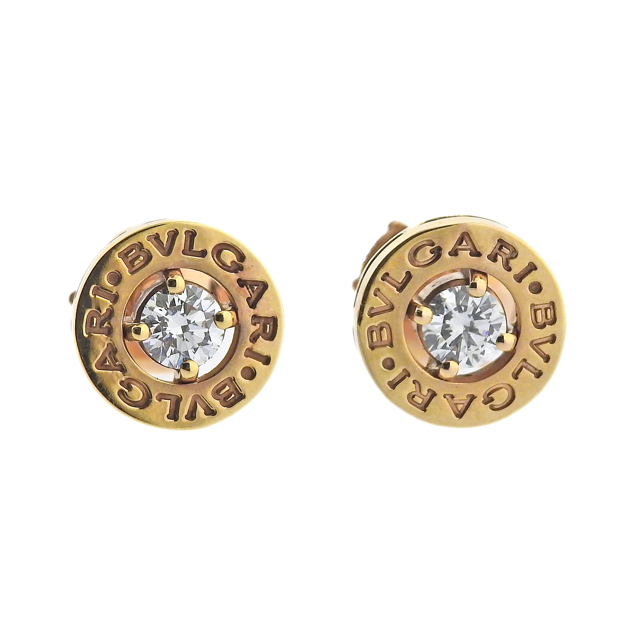 Bulgari Rose Gold Diamond Stud Earrings – Oak Gem