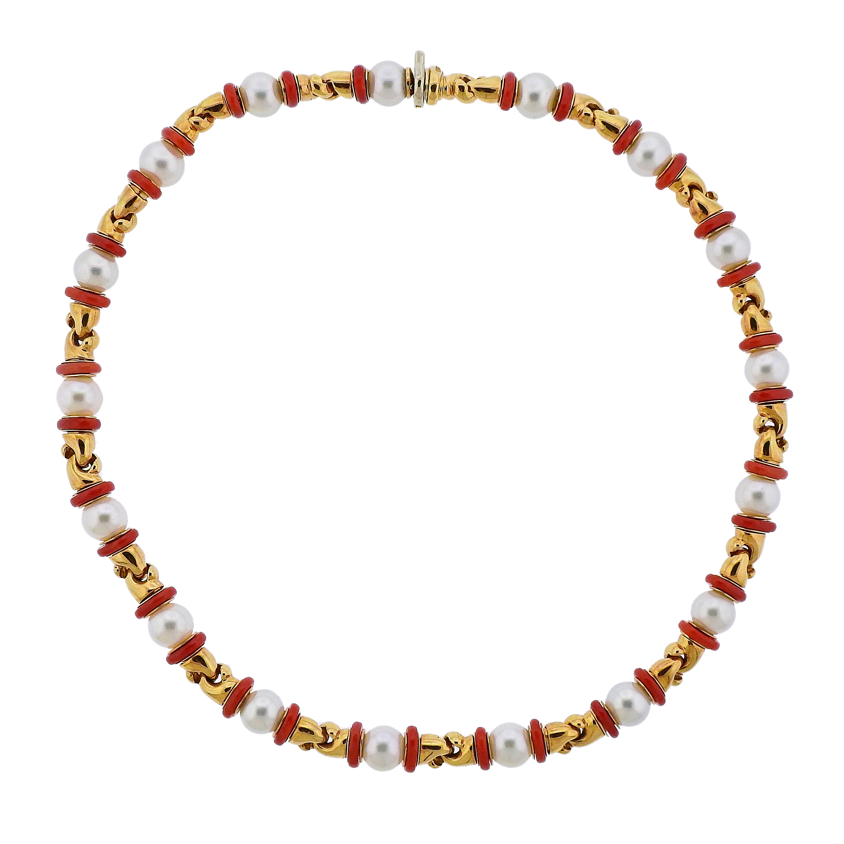 coral gold necklace