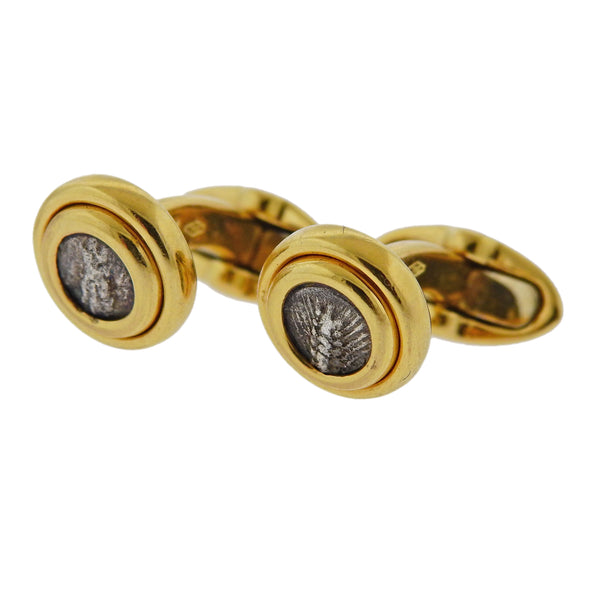 Estate Bvlgari Bulgari 18K Yellow Gold Cufflinks – Oak Gem