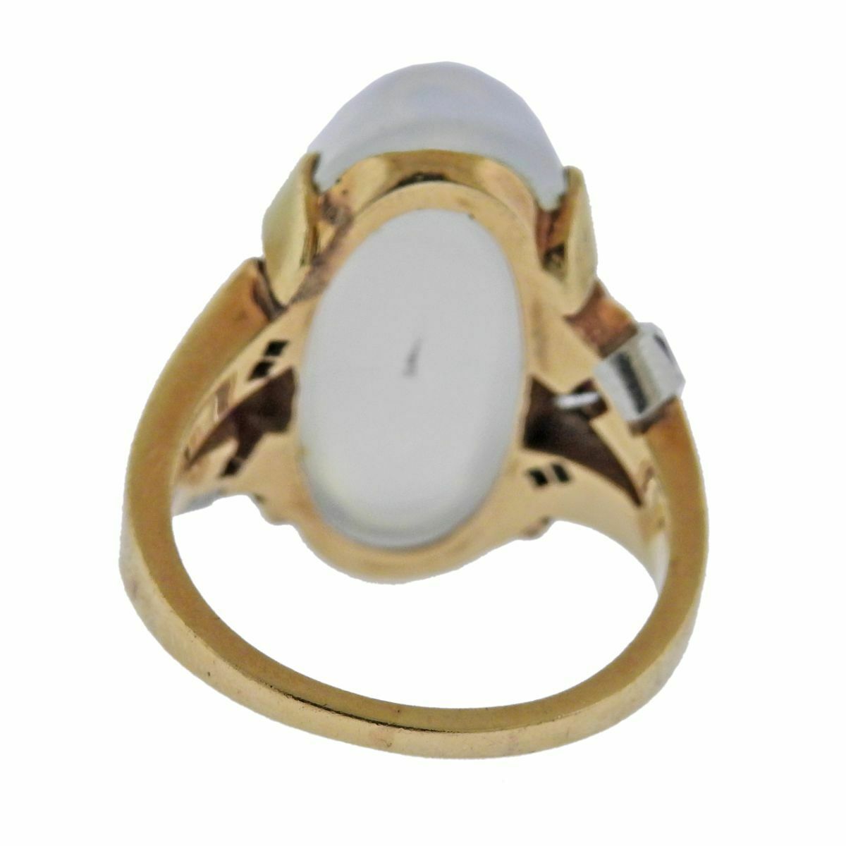 Iconic Retro Juergens & Andersen Moonstone Diamond Ruby Gold Ring