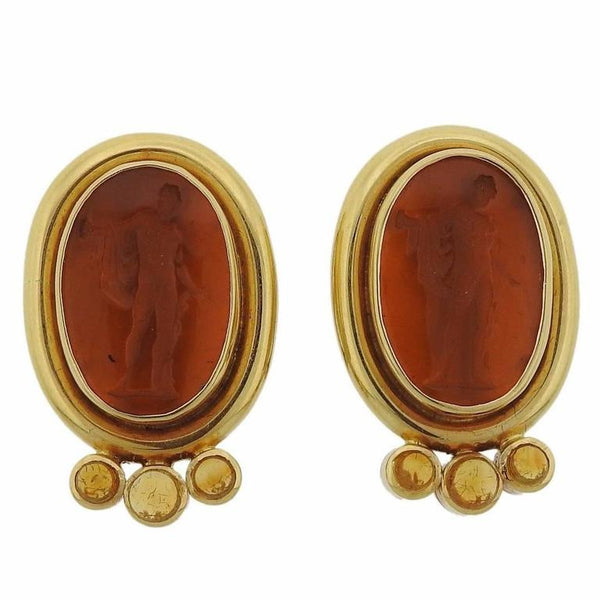 Chanel Coco Citrine Peridot Iolite Gold Half Hoop Earrings – Oak Gem