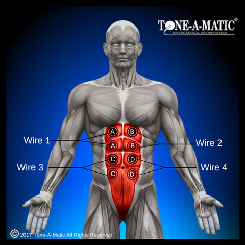 electrode pad placement chart for abdominal muscles