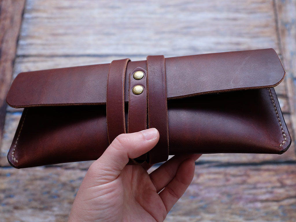 Seamless Italian leather glasses case