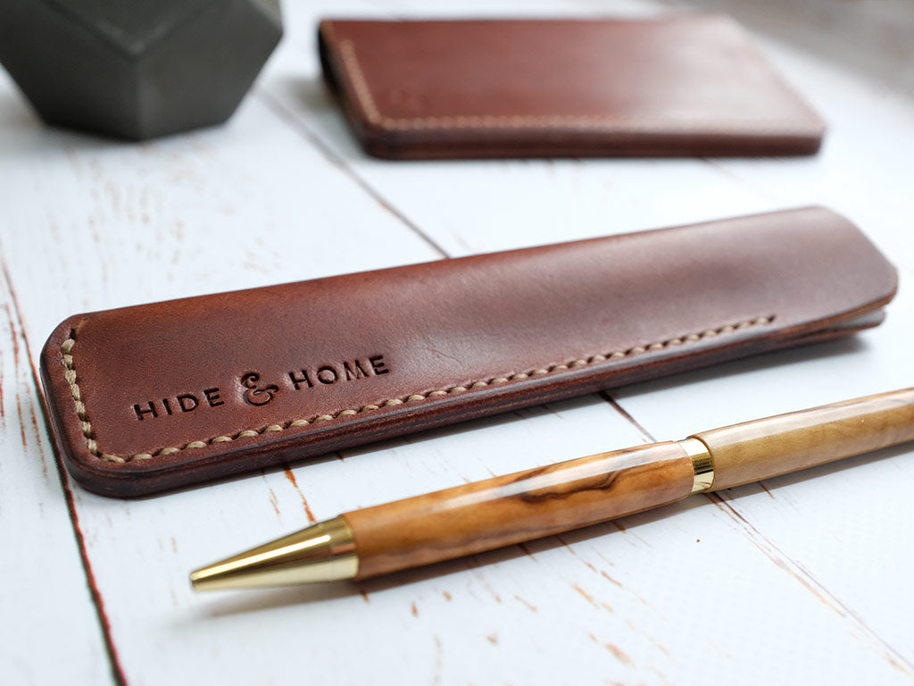 Handmade Italian Leather Pen/Pencil Case in Sierra – JHM Wood and Leather  Crafts