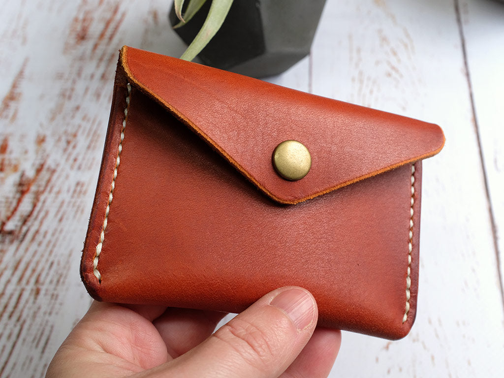 Leather Wallet 4.2 with Button Gray - Buy in The Online Store Leathery