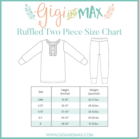 Gigi & Max Ruffle 2pc Size Chart