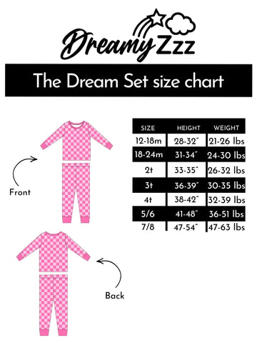 Dream Big Little Co Pajama Set Size Chart