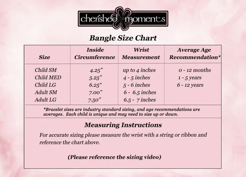 Cherished Moment Bangle Size Guide