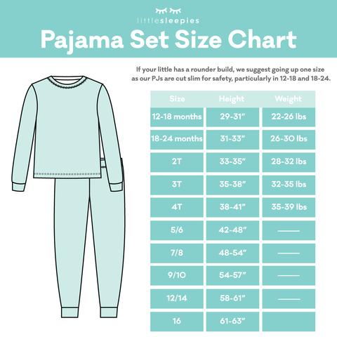 Little Sleepies 2pc Pajama Set Size Chart