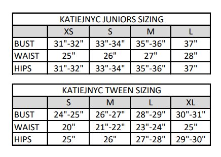 KatieJNYC Size Chart