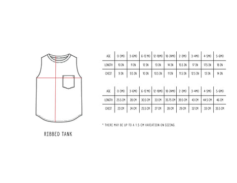 Little Bipsy Ribbed Tank Size Guide