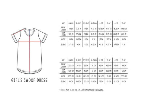 Little Bipsy Girls Swoop Dress Size Chart