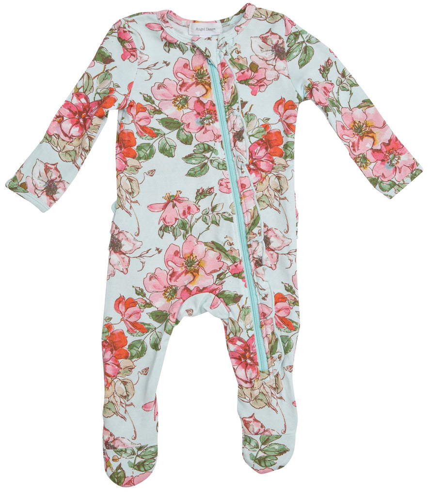 Angel Dear Woodland Rose Ruffle Back Footie with Zipper – Basically ...