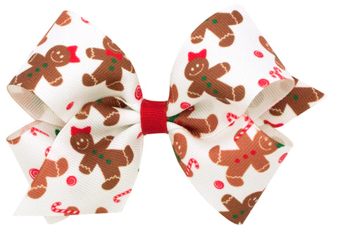 Medium Gingerbread Hair Bow on Clippie, Wee Ones, All Things Holiday, Alligator Clip, Alligator Clip Hair Bow, Christ, Christmas Hair Bow, Clippie, Clippie Hair Bow, Gingerbread, Hair Bow, Ha