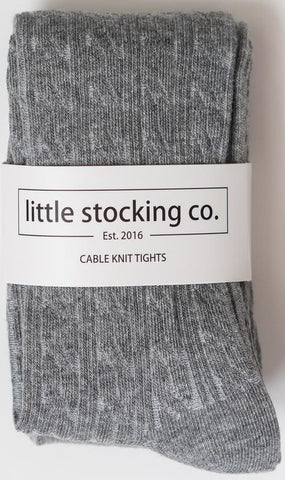 Little Stocking Co Grey Cable Knit Tights – Basically Bows & Bowties