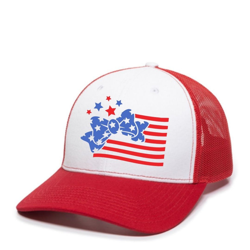 Sweet Wink Patriotic Bow Flag Trucker Hat – Basically Bows & Bowties