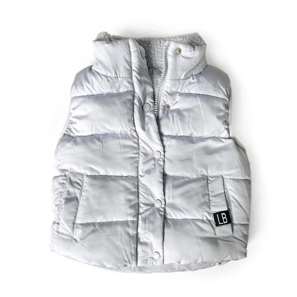 Little Bipsy Sherpa Lined Puffer Vest - Ice – Basically Bows & Bowties