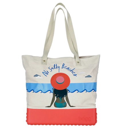 Printed Canvas Bogg Bag - No Salty Beaches – Basically Bows & Bowties