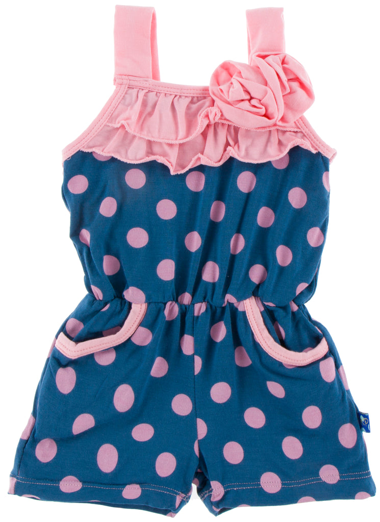 KicKee Pants Twilight Dot Flower Romper with Pockets – Basically Bows ...