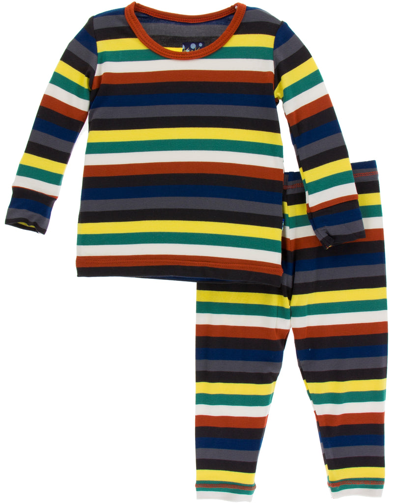 KicKee Pants Dark London Stripe Long Sleeve Pajama Set – Basically Bows ...