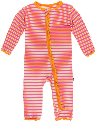 KicKee Pants Flamingo Brazil Stripe Muffin Ruffle Coverall with Zipper ...