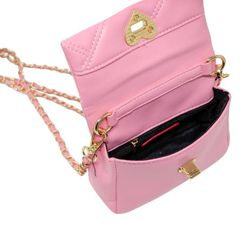 Zomi Gems Quilted Soft Heart Lock Purse - Pink – Basically Bows & Bowties