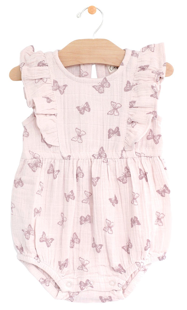 City Mouse Muslin Flutter Bubble Romper - Butterflies – Basically Bows ...