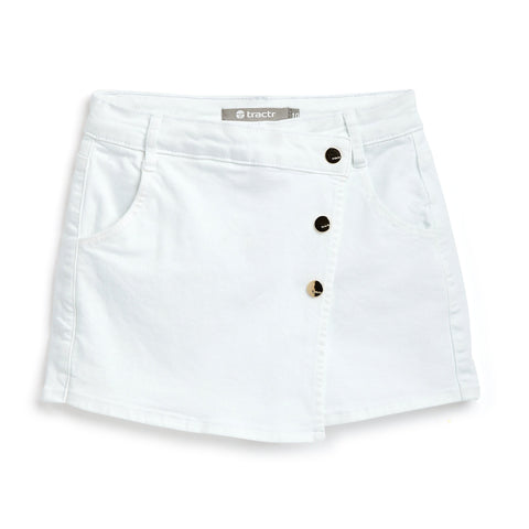 Tractr Girls Overflap White Denim Skort – Basically Bows & Bowties