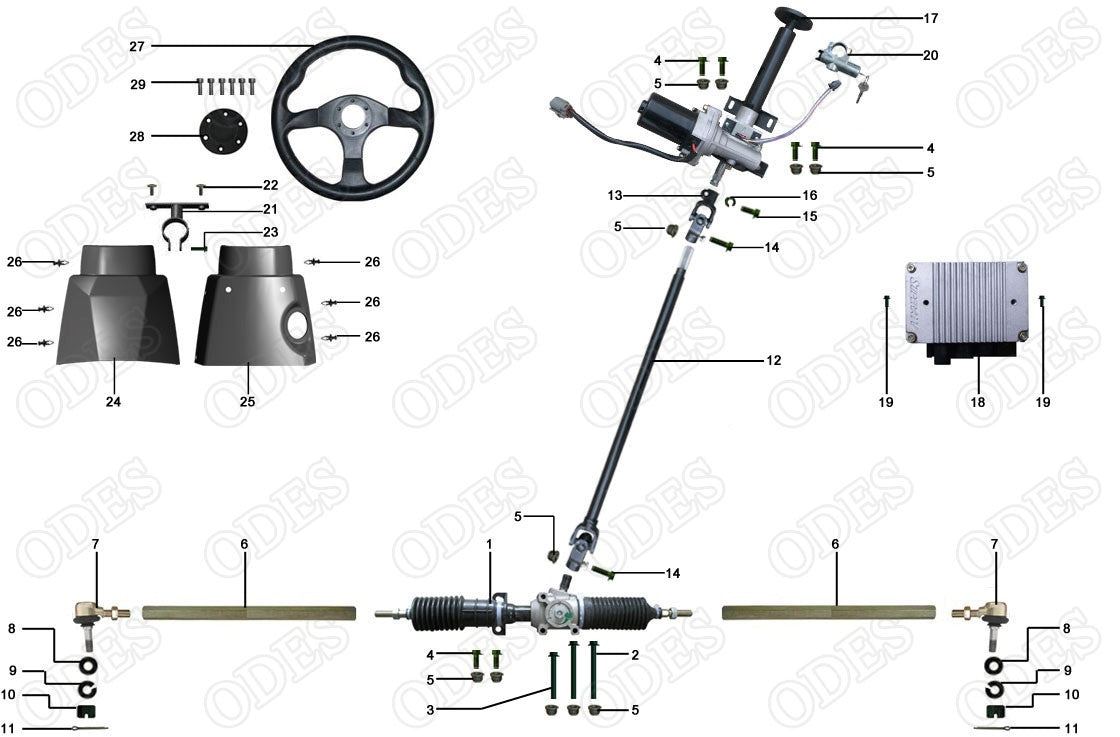 ODES Steering System X2810-10 | Scooter's Powersports
