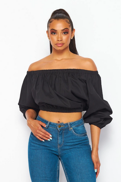 Off Shoulder Bubble Top