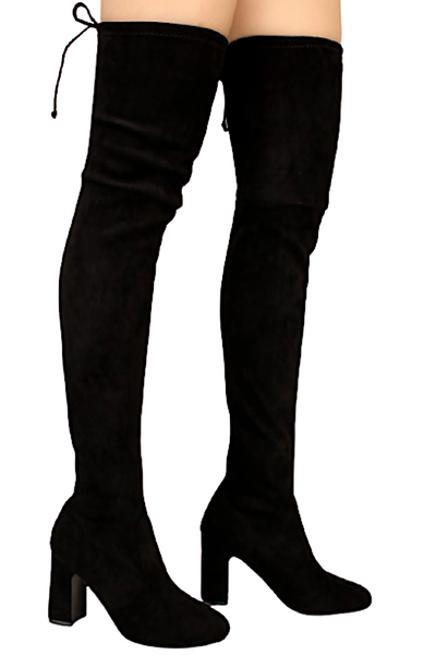 knee high boots thick heel