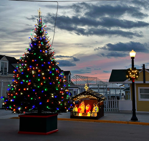 Christmas Tree and Nativity on Main Street Mackinac Island 2022