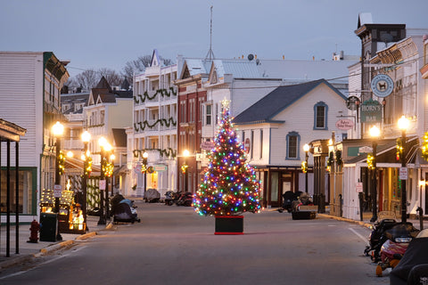 Christmas Tree on Main Street Mackinac Island