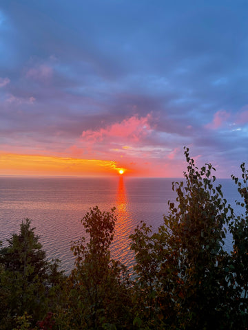 Mackinac Island fall sunset