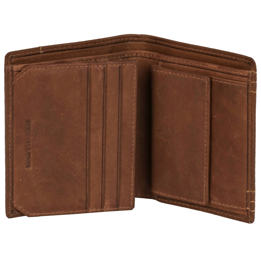 Boston Genuine Leather Men Brown Billfold Wallet Purse – WeMe Store
