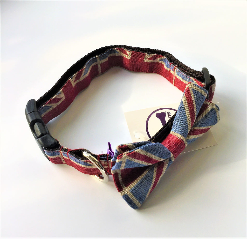 union jack dog bow tie