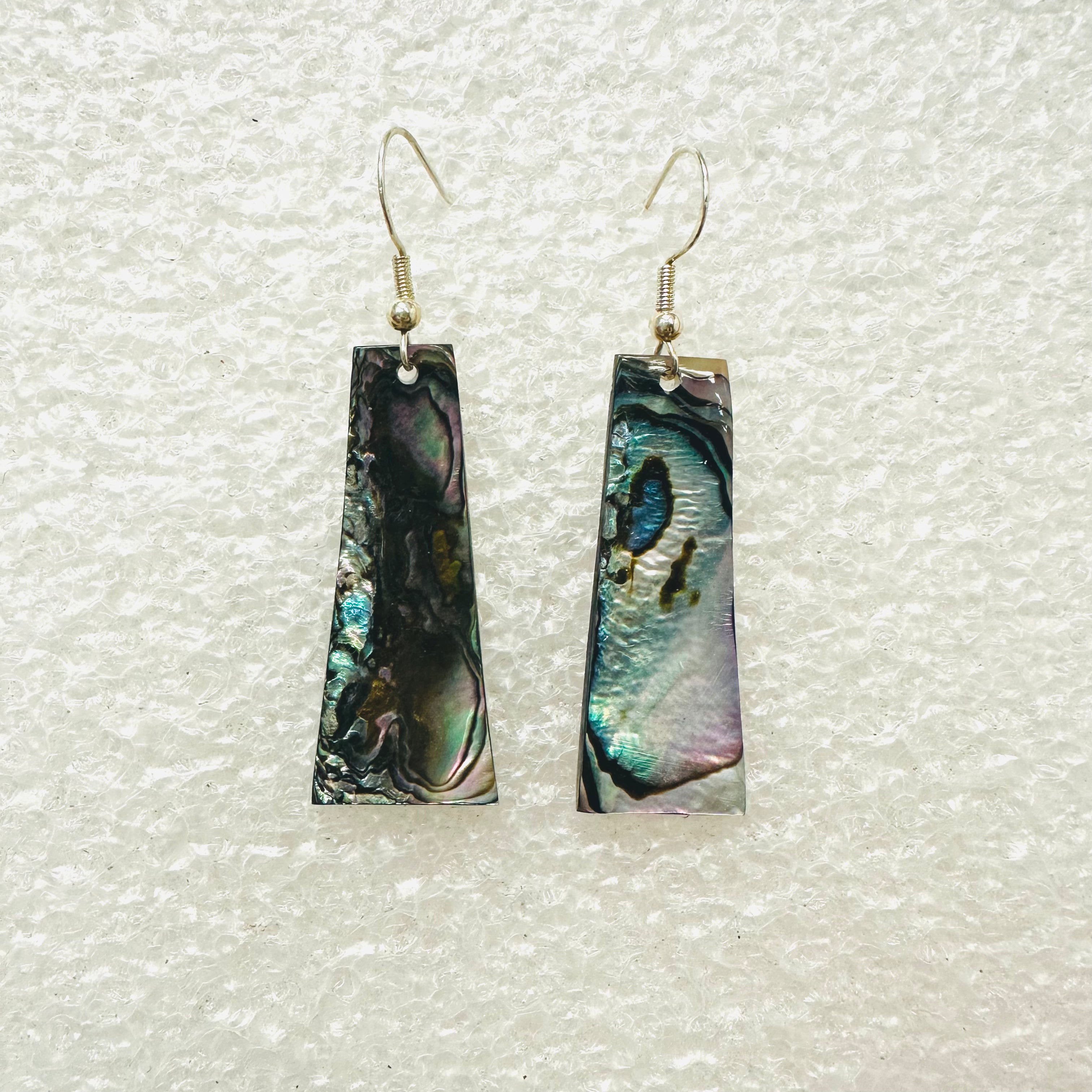 Shell Earrings - Abalone - Trapizoid - 4 cm