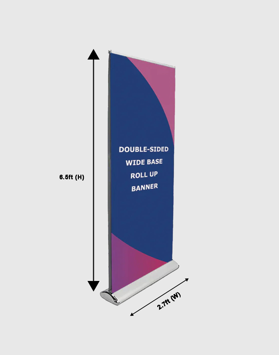 Double-sided wide base Roll Up Banner – Backdropsource
