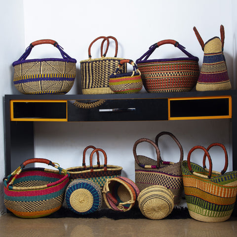 Bolga Baskets, U Shoppers, African Baskets, Ghana Baskets, Shopping Baskets