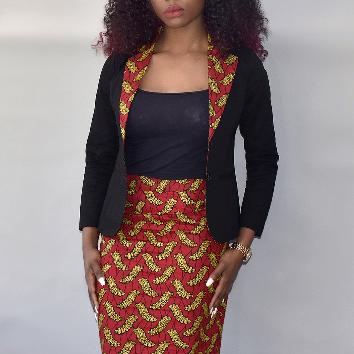 African Print Pencil Skirt and African Print Blazer I Rufina Designs
