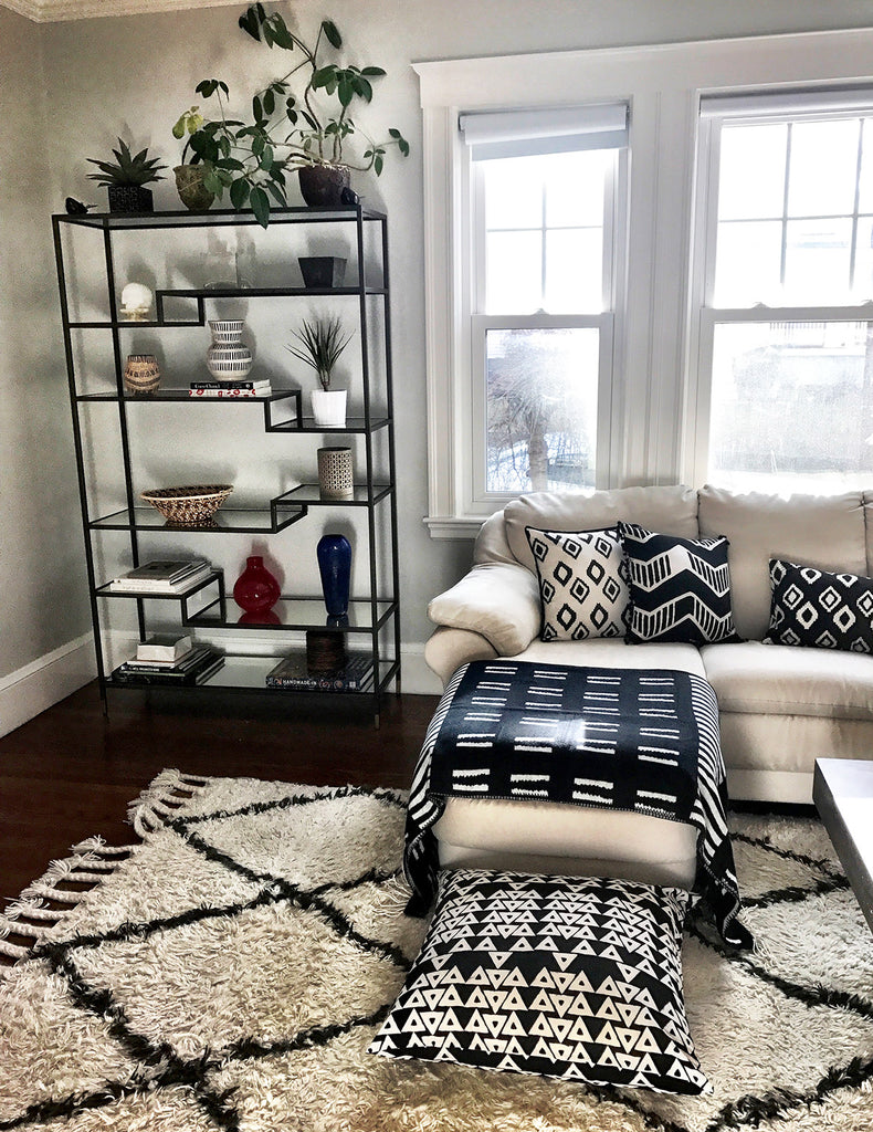 black and white floor pillow