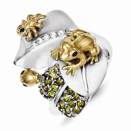 Sterling Silver Ring w/ Gold-Plated Toad