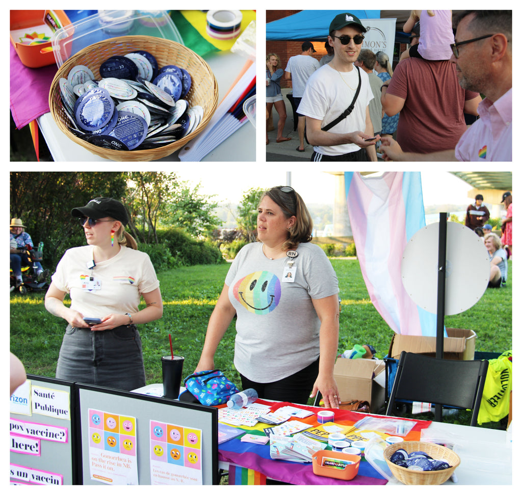 Photos of people and condoms at Homoculture Pride tour.