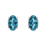 14K White Natural Sky Blue Topaz Earrings-Jewelry-Pulse Designer Fashion