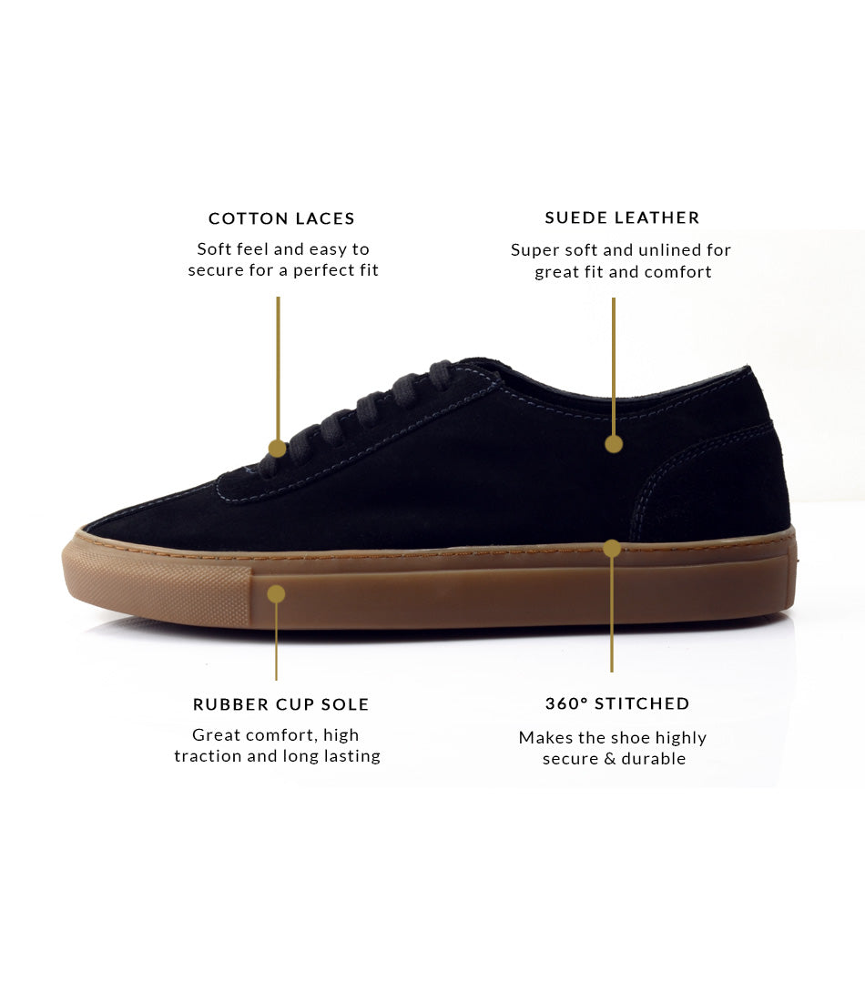 Unlined Sneakers - Navy Suede - best leather sneakers in India