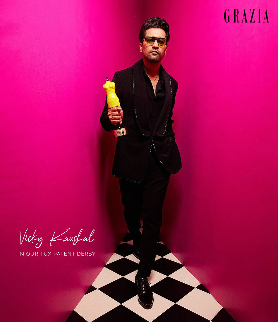 Vicky Kaushal in Pelle Santino Tux Patent Derby