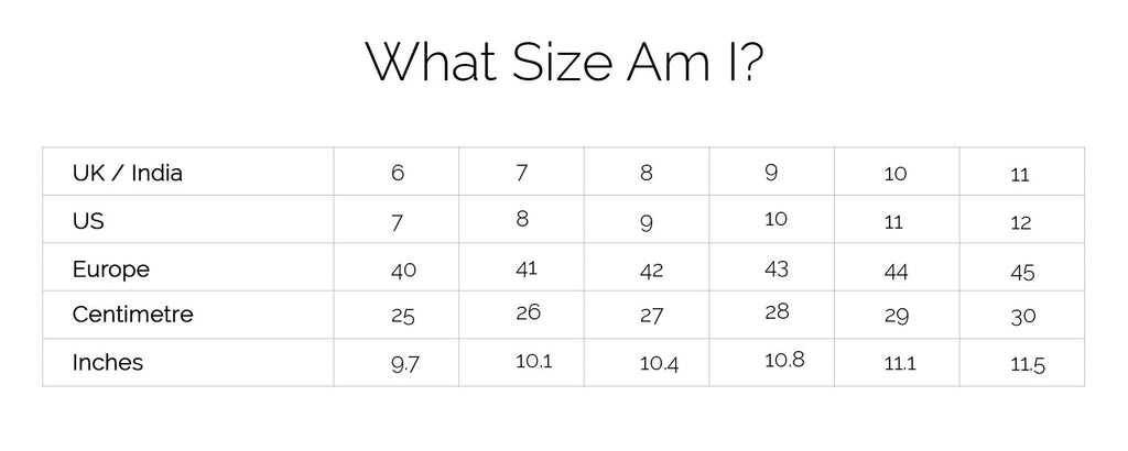 euro size to indian size male